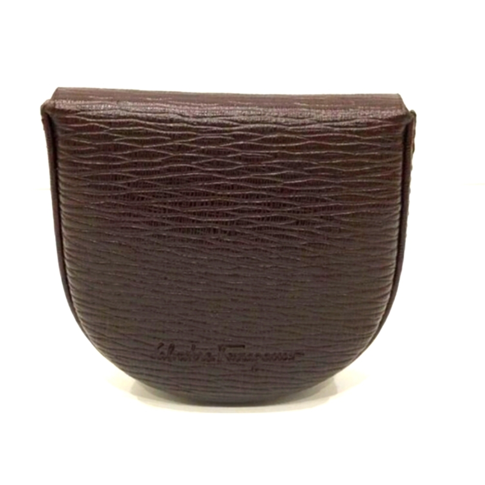 Salvatore Ferragamo Brown Leather Coin Pouch